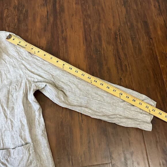 EILEEN FISHER Linen Blazer Jacket Taupe Organic Lightweight Minimalist - Picture 12 of 12